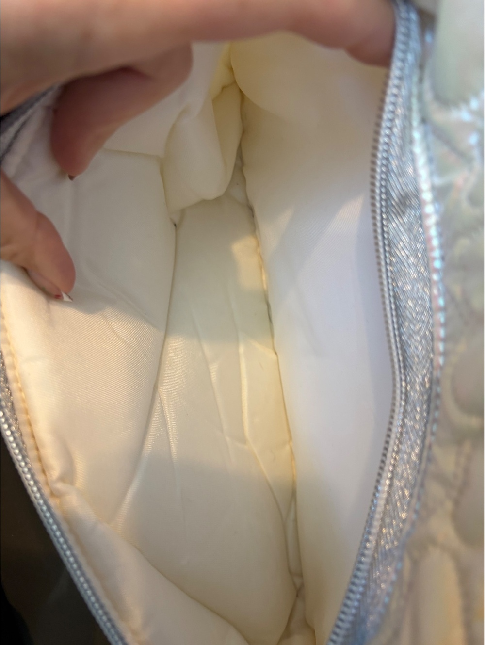 Iridescent Quilted Heart Pattern Backpack - Picture 8 of 10